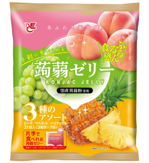 21個蒟蒻ゼリー　ピーチ+マスカット+パイナップル